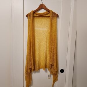 Mustard gauze o/s cardi vest